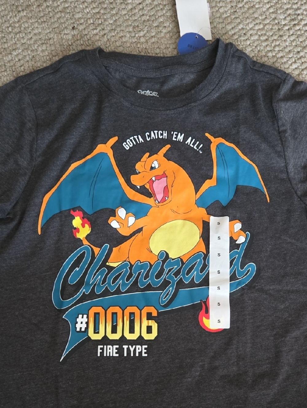 Charizard Graphic Kids Tee - Dark Gray